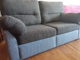 Sofá chenilla 2 plazas asientos deslizantes