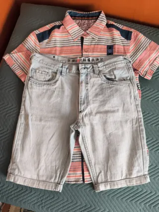 Camisa y Pantalón Corto Rayas Talla M