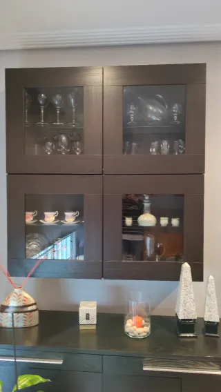 Vitrina de salón madera y cristal Grande