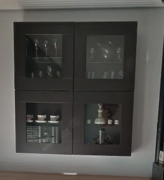 Vitrina de salón madera y cristal Grande