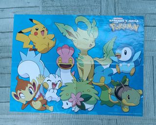 Lote 5 posters Pokémon Aprende y Juega con Pokémon