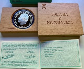 Estuche Moneda Plata 2000 Pts 1995 Patio Leones