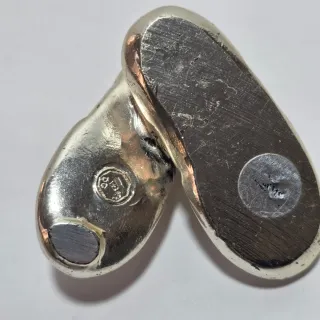 Miniatura scarpe in metallo argentato