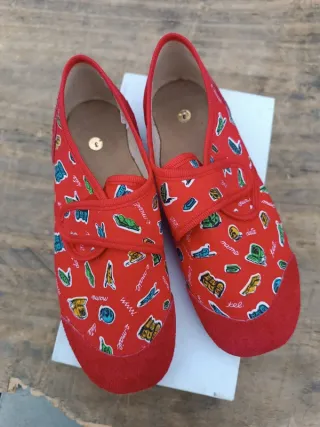 Pantofole Bambino Velcro Cotone N.35 Nuove