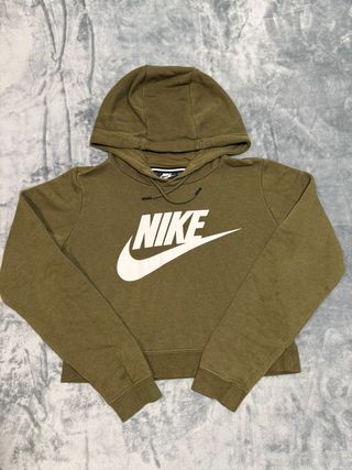 Rare Hoodie Nike Vintage Y2K, Olive Green, Cropped