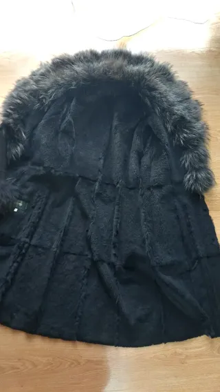 Giacca in pelle dd coniglio con pelliccia bella