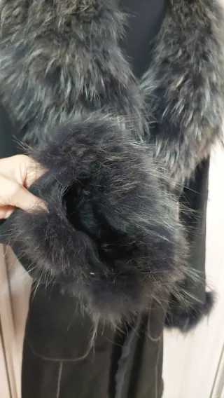 Giacca in pelle dd coniglio con pelliccia bella