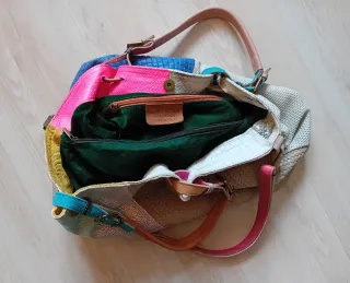 Borsa a spalla in pelle patchwork