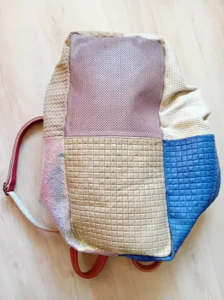 Borsa a spalla in pelle patchwork