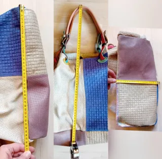 Borsa a spalla in pelle patchwork