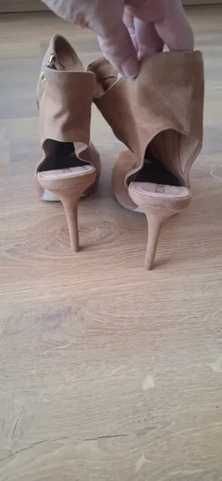 Botín de tacón Peep Toe Ante Beige T-40