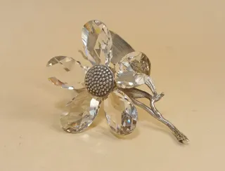 FIORE 5 petali CRISTALLO e ARGENTO massiccio 800