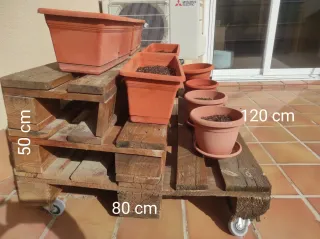 Regalo Tumbona de madera terraza y Macetero palets