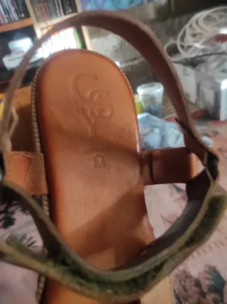 Sandalias de cuero mujer marrón