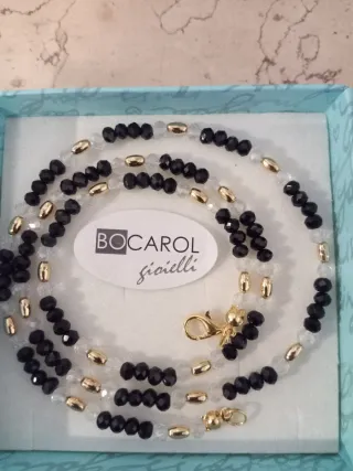 Collana Bocarol spinello nero e cristalli