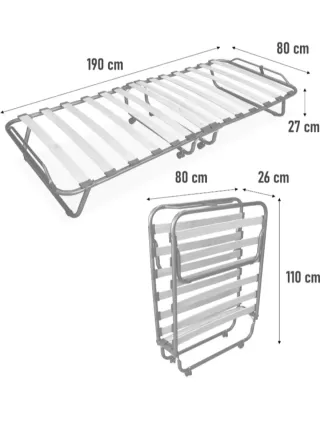 Cama plegable 80 x 190 cm