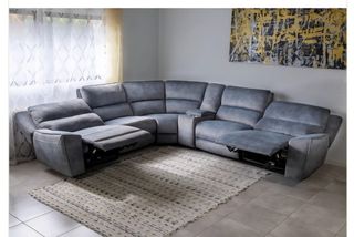 Sofá Rinconera Modular Motorizado Azul