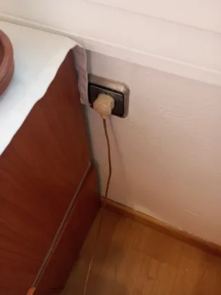 Lámpara Vintage Tela y Cristal