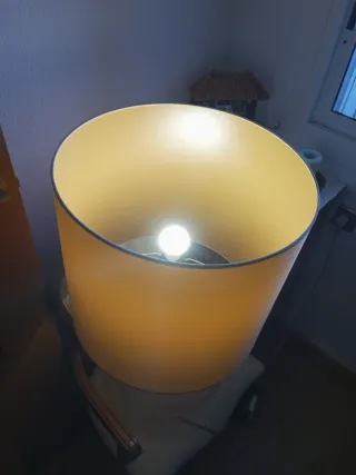 Lámpara Vintage Tela y Cristal