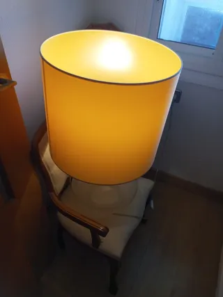 Lámpara Vintage Tela y Cristal