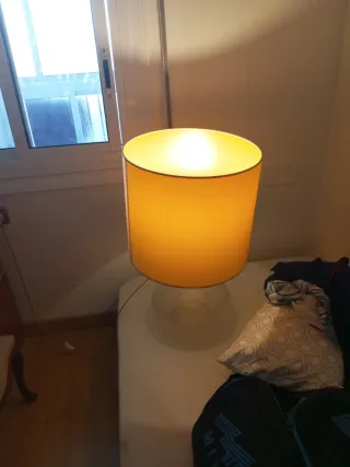 Lámpara Vintage Tela y Cristal