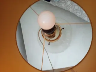 Lámpara Vintage Tela y Cristal