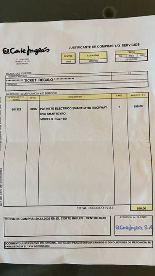 Patinete Electrico SMARTGYRO SW-RW EVO