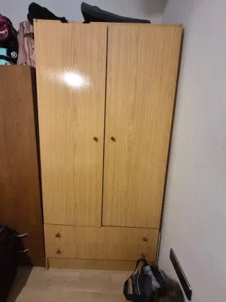 Armario 2 puertas y 2 cajones madera