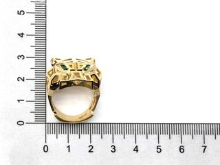 E1803073-74 Anillo Oro 18k Pantera Esmeralda