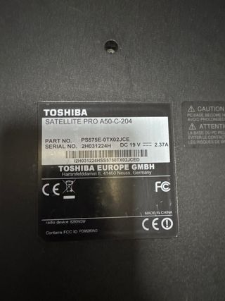 Portátil Toshiba para piezas o reparación