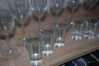 Calici champagne e bicchierini grappa lavorati