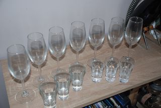 Calici champagne e bicchierini grappa lavorati