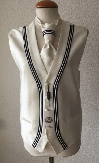 Chaleco Novio Blanco Natural + Corbatón