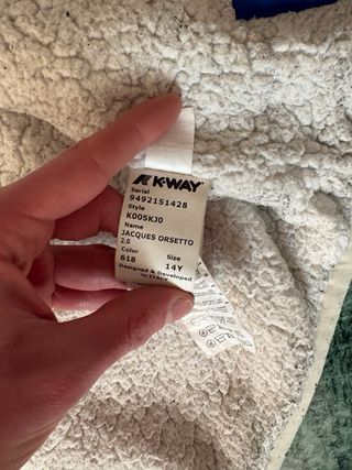 K-Way Jacques Orsetto 2.0 Blu in Pile taglia 14Y