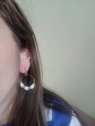 Pendientes Aro Dorados con Abalorios