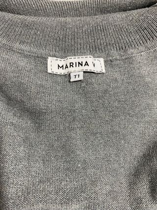 Jersey cuello alto estampado rombos gris