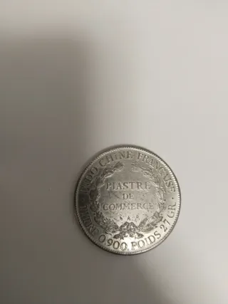 Moneda Francesa 1908.  1 PIASTRE DE COMMERCE