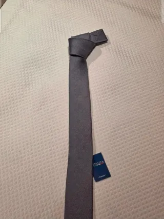 Corbata Italica Seda Gris Estrecha 5cm