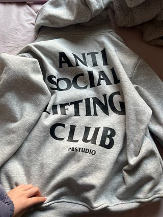 Sudadera Power Barbell Gris UNISEX