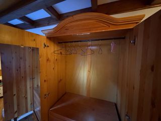 Guardaroba in legno massello con specchio e cassetti opzionali