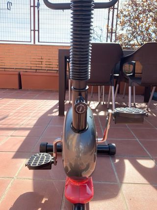 Bicicleta Estática Gris y Roja