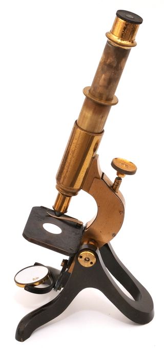 Microscopio antiguo inglés H. Crouch (1870)