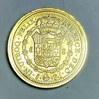 Réplica Moneda Fernando VII 1809 Baño Oro 24 kt