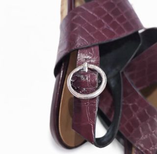 Sandalias granate con plataforma Zara talla 37