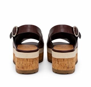 Sandalias granate con plataforma Zara talla 37