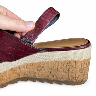 Sandalias granate con plataforma Zara talla 37