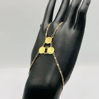 PULSERA MANITA MANITA 3 MONEDAS. Oro 18k.