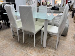 Mesa Comedor Grande Blanca + 6 Sillas NUEVAS