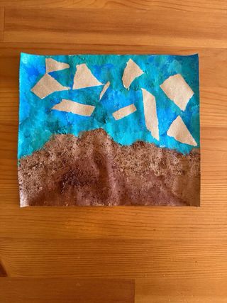 Lámina mar relieve texturas marco. 19x22