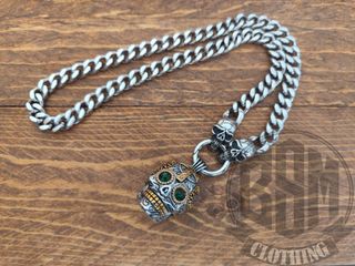 Collana Teschio Messicano Oro Argento